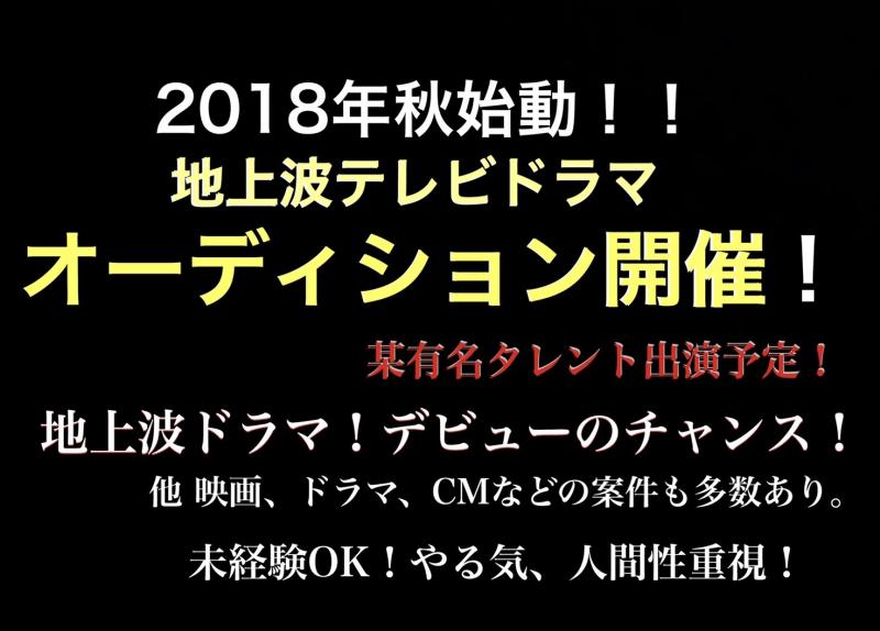 2018年始動予定地上波テレビドラマ出演者募集