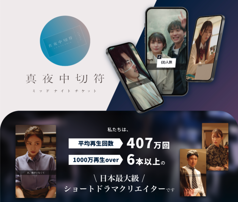 SNS総再生3億回超「ミッドナイトチケット 」縦型ショートドラマ 出演者オーディション