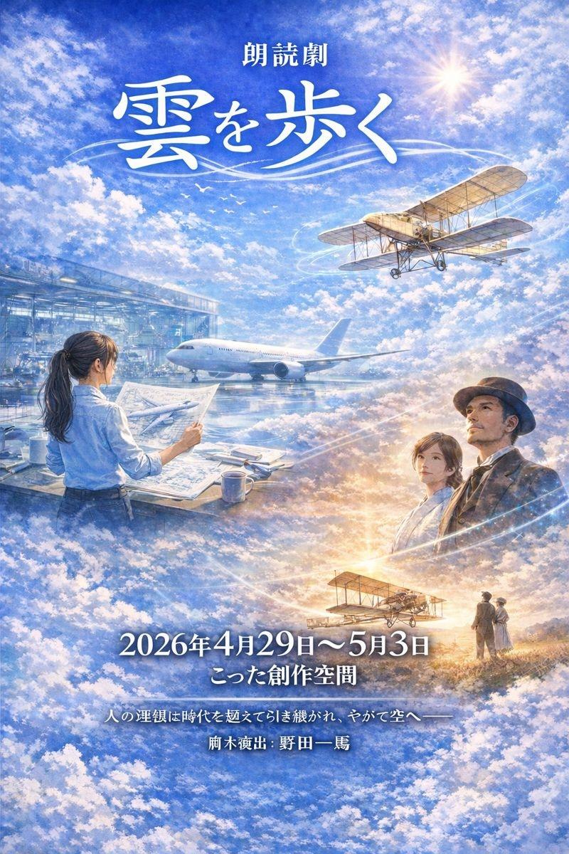 4月29日〜5月3日朗読劇「雲を歩く」男性キャスト募集