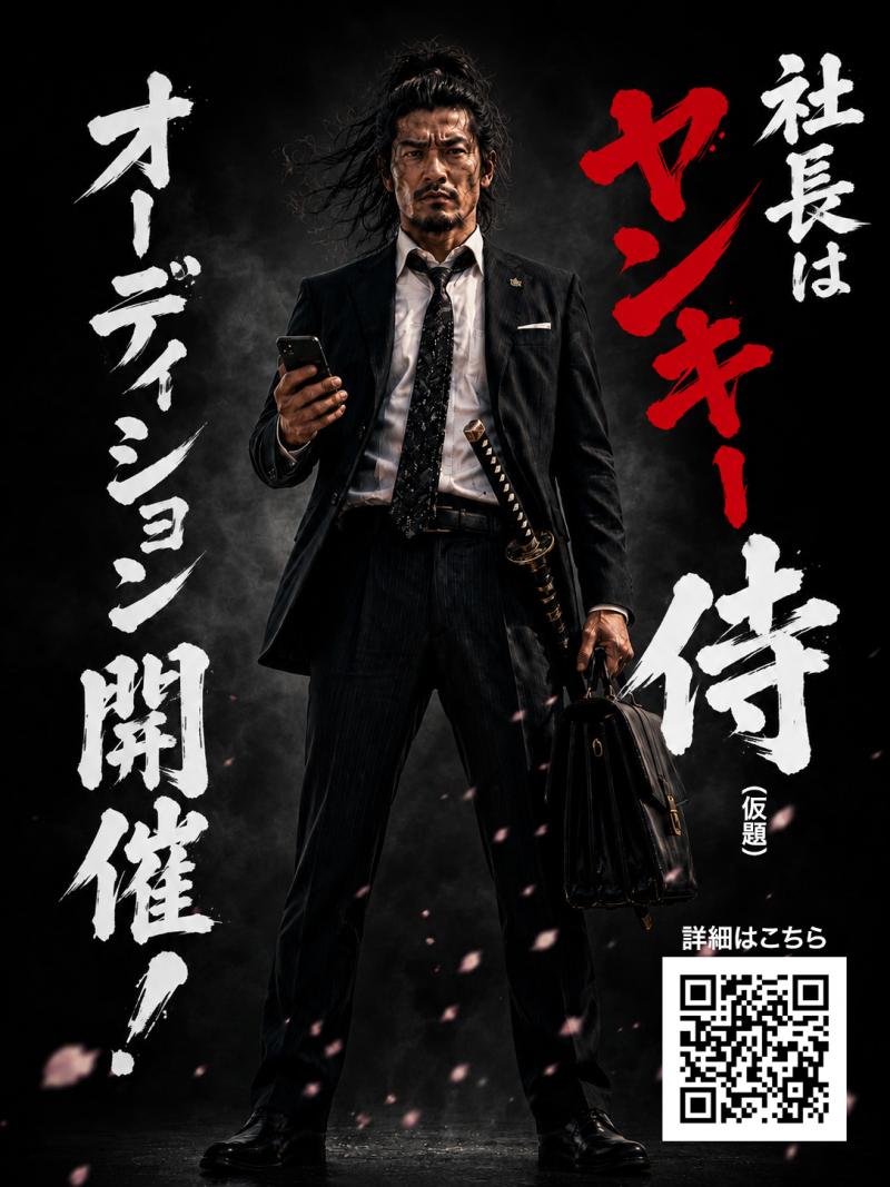 吉田由一監督 次作新作映画『社長はヤンキー侍』(仮題) 出演者募集オーディション
