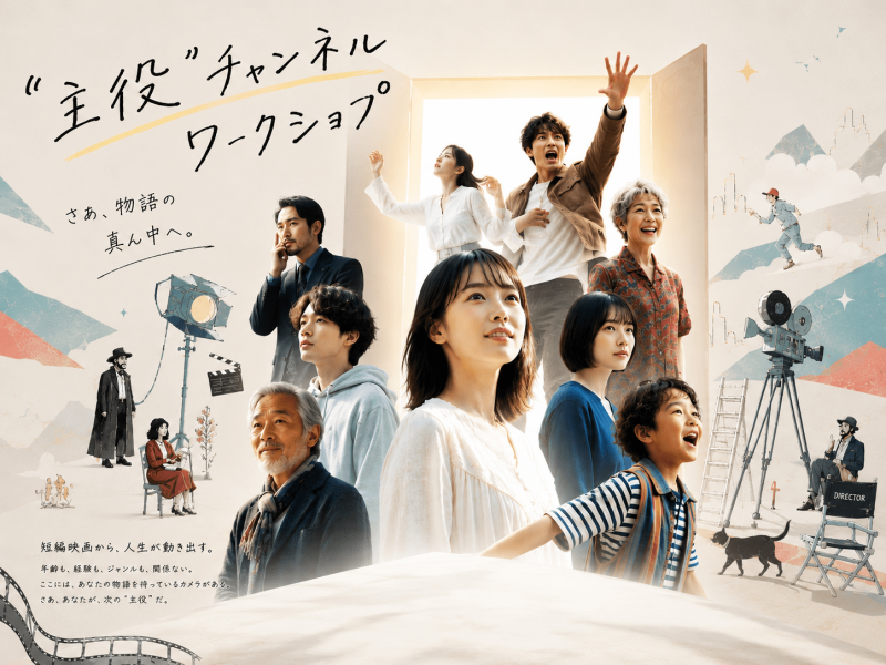 【“主役“チャンネルワークショップ】第1期生募集。子役・学生可。あなたが主役の短編映画を本格的なシネマカメラとシネマレンズで撮影。映像宣材資料として活用◎