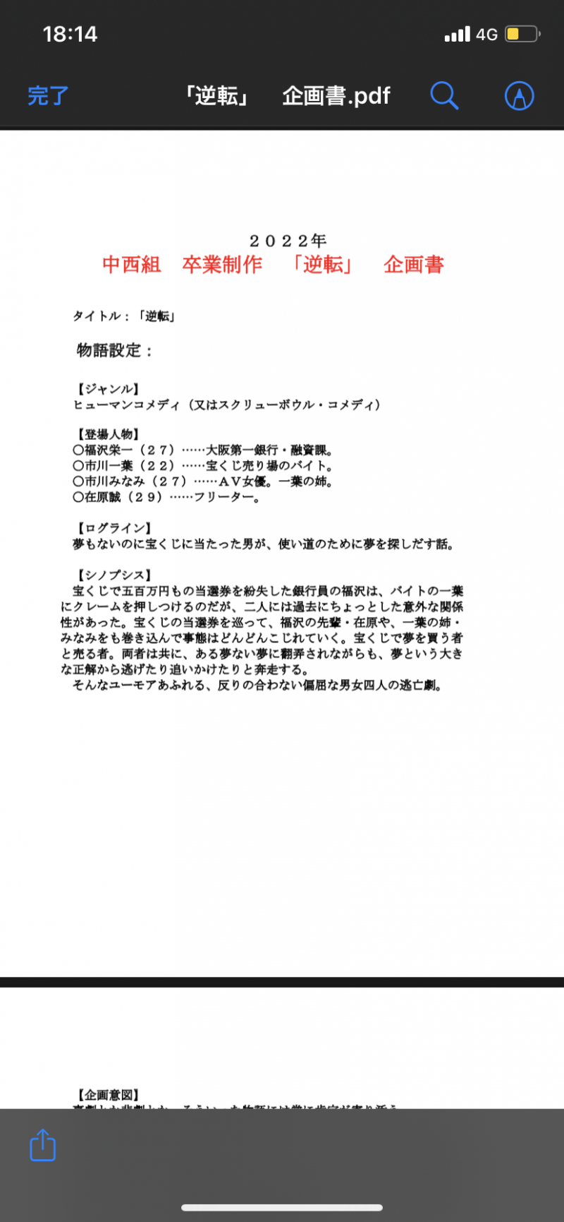 [長編映画] 大阪芸術大学映像学科卒業制作におけるメインキャスト募集  1/27〆切 サブ画像
