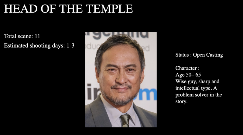 日本人俳優50から65歳位俳優やインドネシア俳優募集 サブ画像