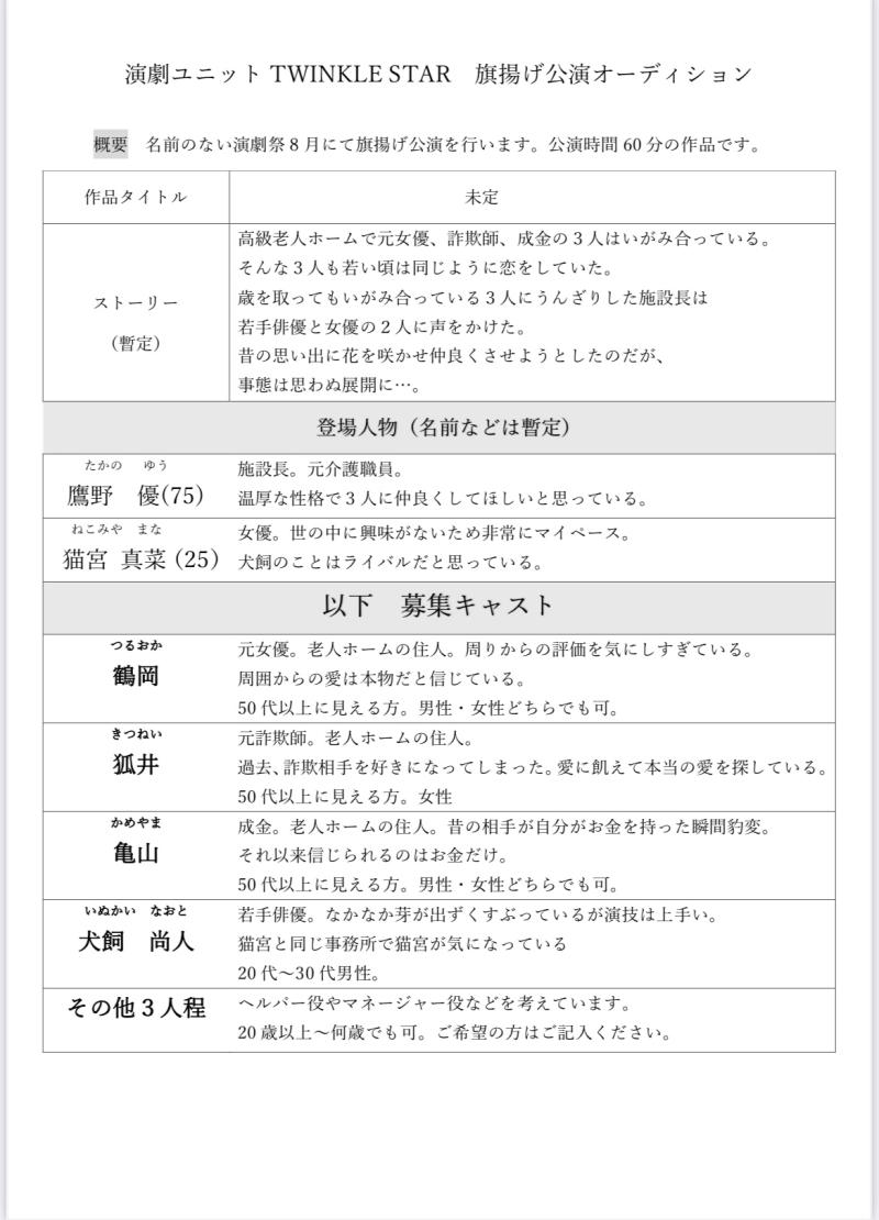 TWINKLE STAR 旗揚げ公演 サブ画像