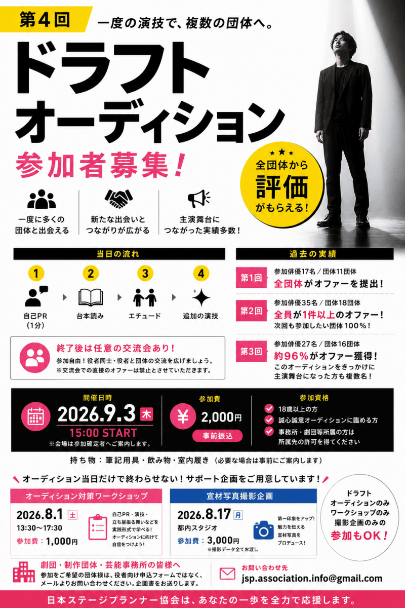 【参加者様募集】ドラフトオーデションVo4開催！　1対複数の今までと違うオーデションを受けてみませんか？ サブ画像