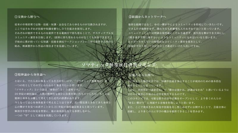 2/19 〆切【コモンズという新しい形の映画製作】演技を学問し実践する短期コミュニティ「ソマティック映像演技研究コモンズ」参加者募集 サブ画像