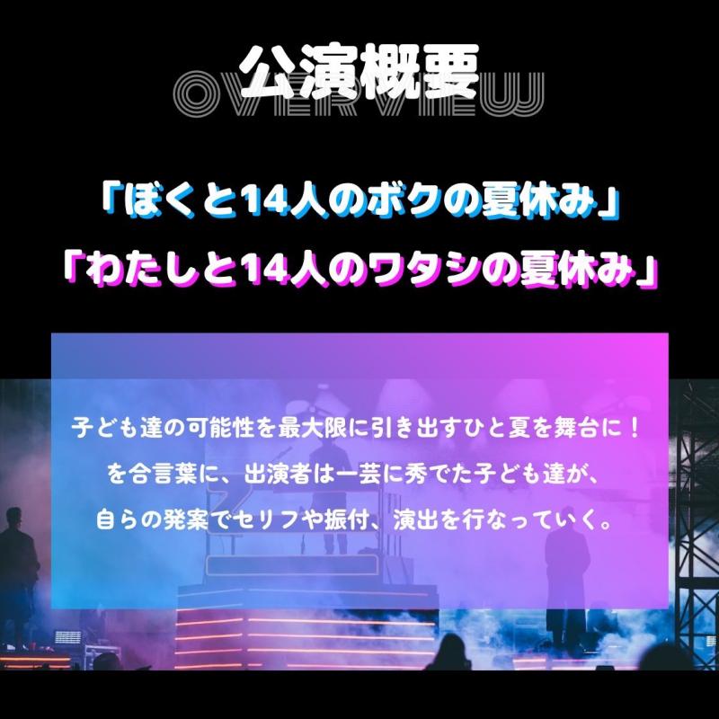 15人の子ども達による舞台劇　主要キャスト募集「ぼくと14人のボクの夏休み」「わたしと14人のワタシの夏休み」出演者募集 サブ画像