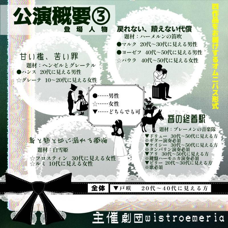 【締切12/7(日)】劇団Wistroemeria　2026年3月公演 キャスト募集オーディション！【社会人劇団】 サブ画像